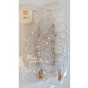 Vintage Pacific Coast White Mesh Butterfly Millinery Stems Faux Pearl‎ Japan 3pc